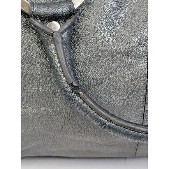 KENNETH Cole Leather Off The Cuff Satchel Bag Grey Pewter - Picture 6 of 11